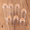 24pcs Dia 37mm 20ml/30ml/40ml/50ml/60ml/90ml Transparent Glass Spice Wishing Bottles Jars with Cork Stopper Wedding Favour Gift 3