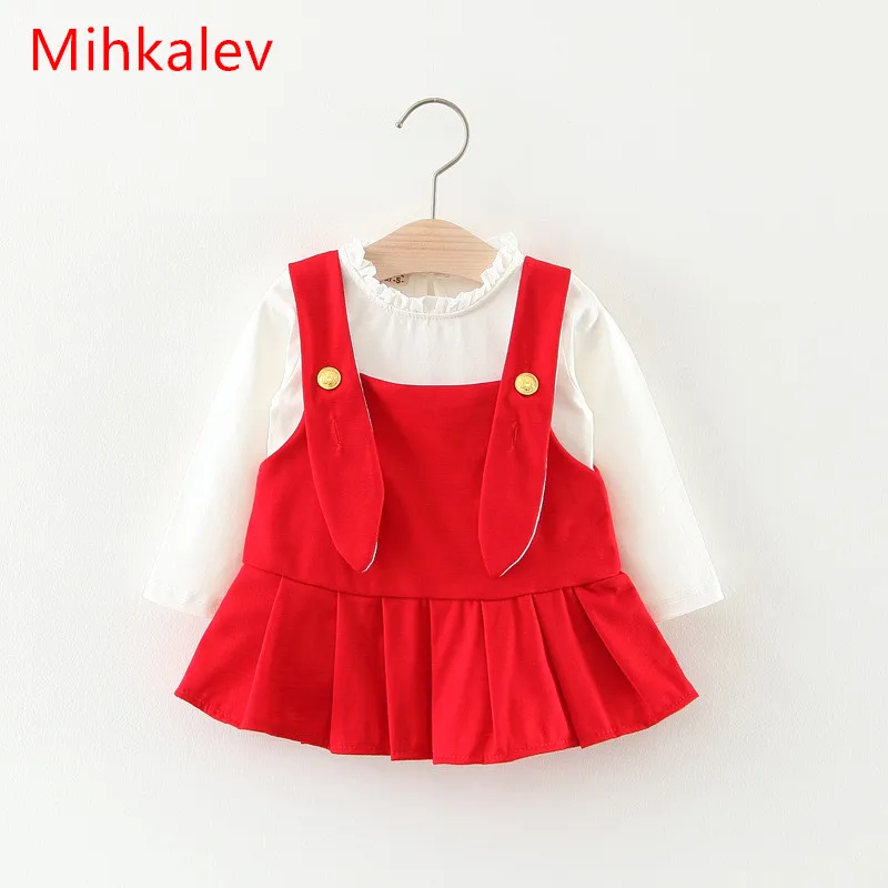 

Mihkalev Wholesale Toddler baby girl clothing set kids clothes suits 1-3T tshirts and dress costume( 1dozen include 4 sets )