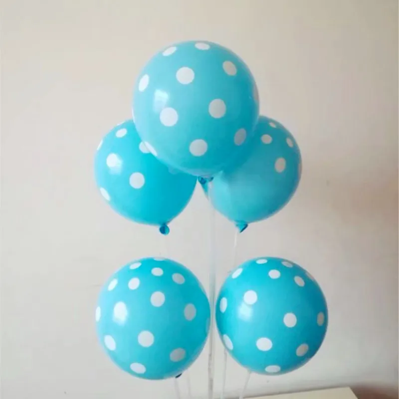 

100% latex balloons 50pcs/lot12 inch 2.8g round blue white dot baloon wedding decorations helium ballon birthday party supplies