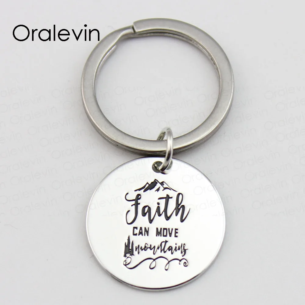 FAITH CAN MOVE MOUNTAINS Engraved Inspirational Pendant Custom Hand