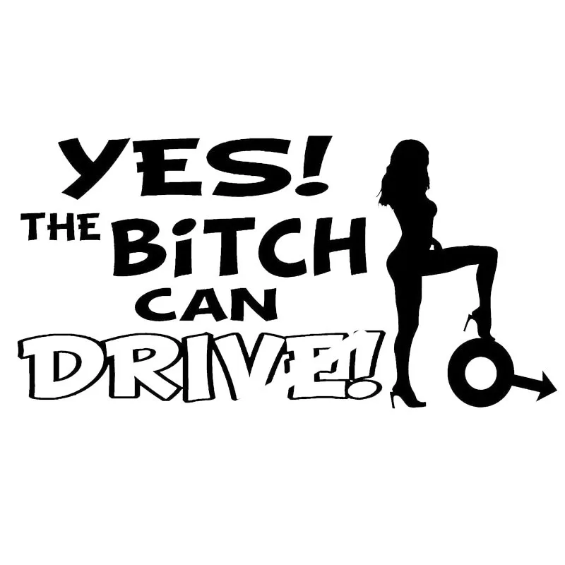 

Auto Sticker -yes!the bitch can drlve- Die Cut Vinyl Decal Bumper Sticker For Windows, Cars, Trucks, Laptops 15.5cm*7.8cm