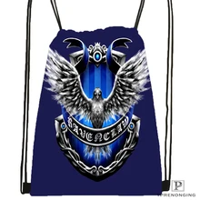 Пользовательские Hufflepuff логотип@ 091 походная сумка на шнурке милый рюкзак для детей(черная спинка) 31x40 см#180531-02-26