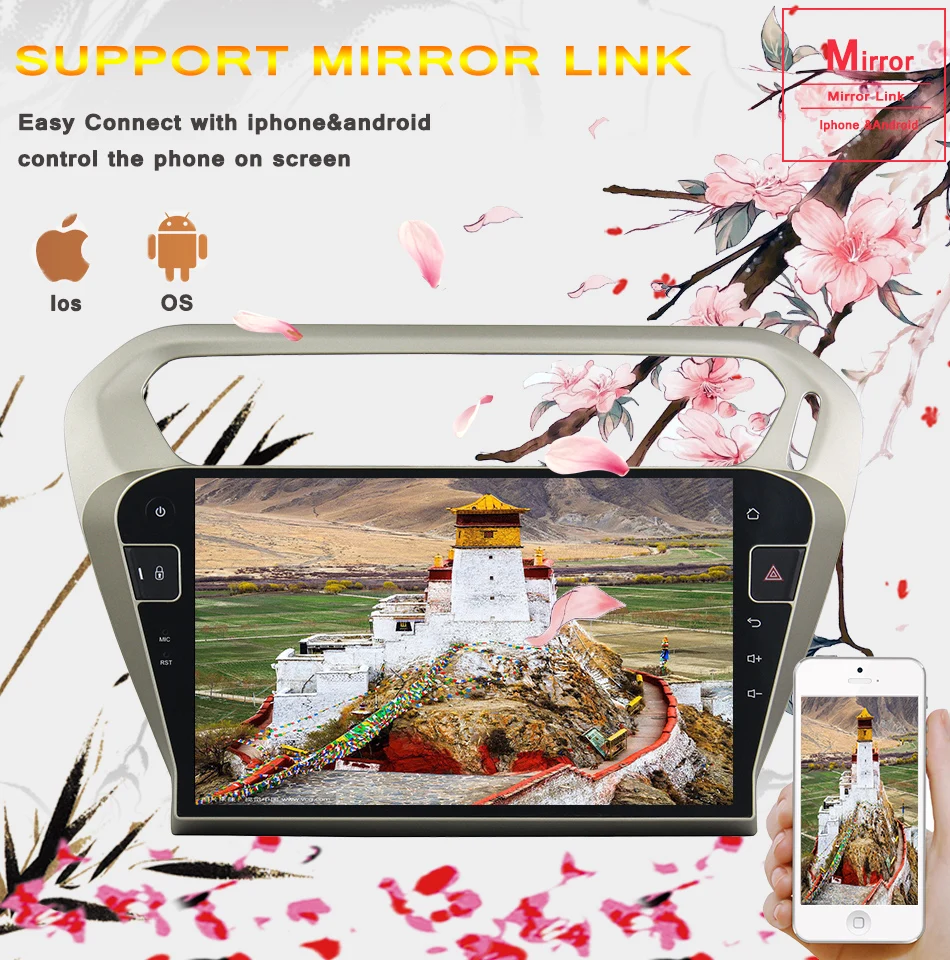 Flash Deal 10.1" Android 9.0 Octa Core RAM 4GB Car DVD Player for Peugeot 301 for Citroen Elysee GPS navigation Radio BT WIFI Tape Recorder 6
