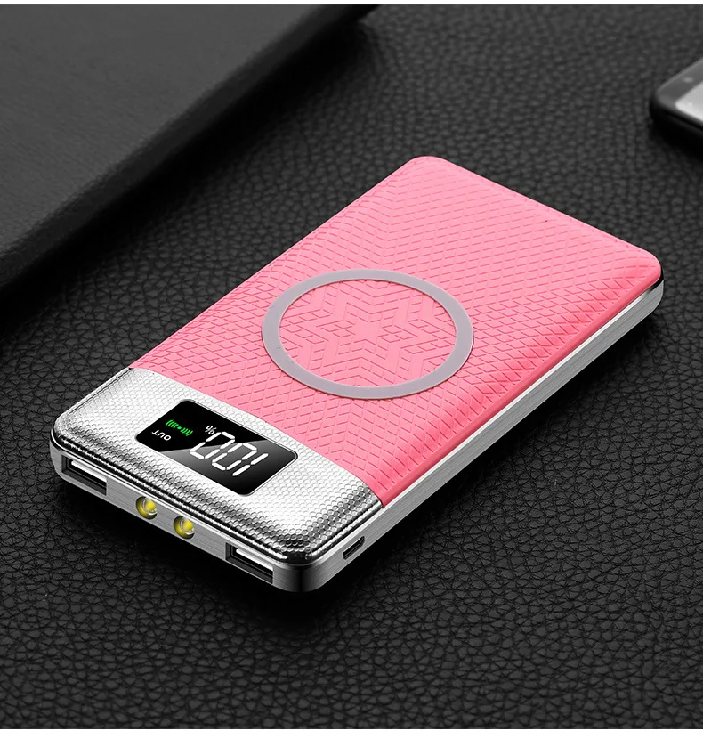 Wireless Power Bank Dual USB Power Bank 20000mAh Wireless Charger Powerbank Bateria External Portable with LED Light For OPPO Wireless Power Bank Dual USB Power Bank 20000mAh Wireless Charger Powerbank Bateria External Portable with LED Light For OPPO