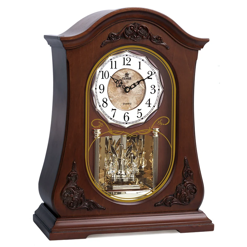 

Brand new High-end Wooden Desk Clock Silent Quartz Movement Table Clock Crystal WESTMINSTER Music Hourly Chiming
