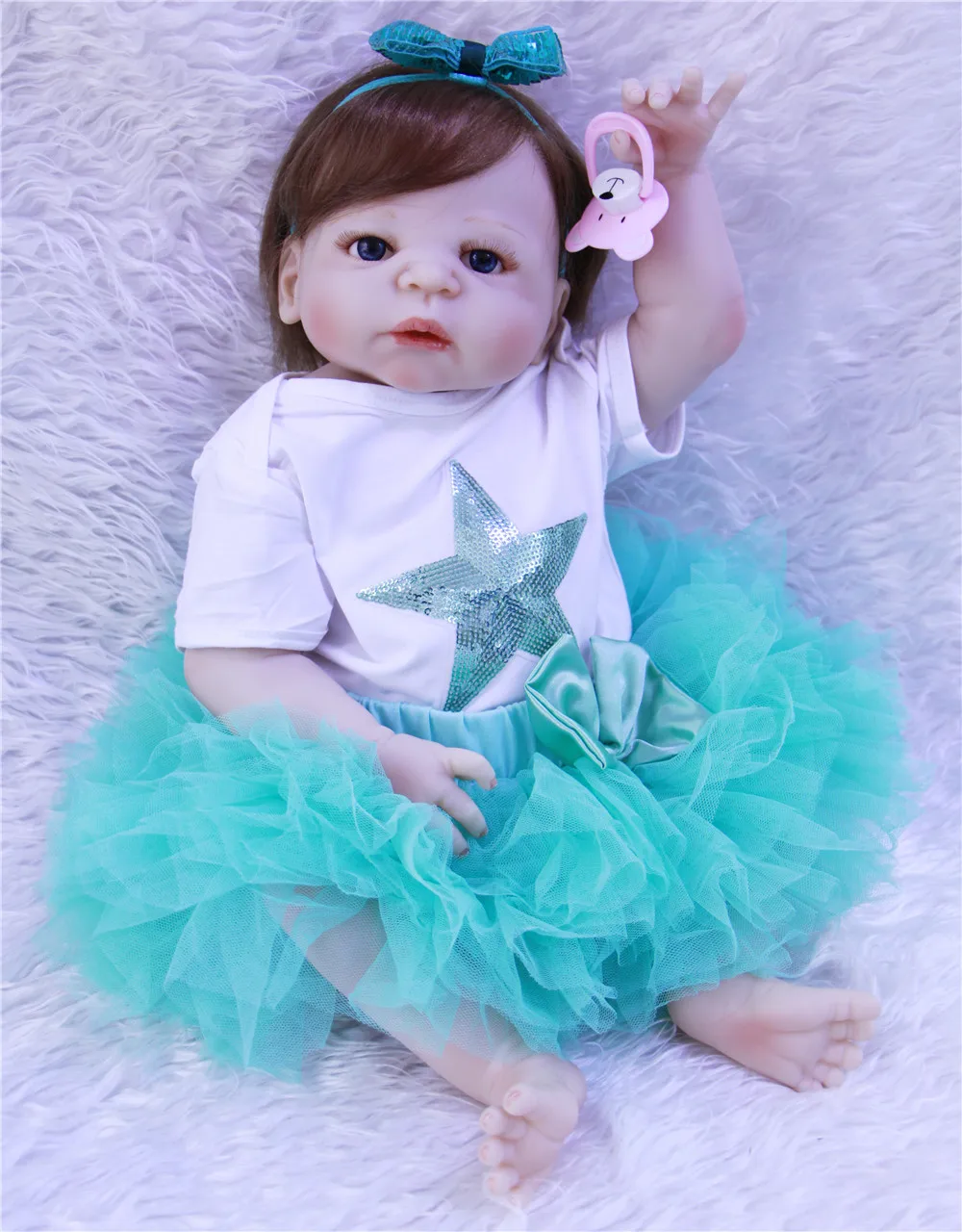 DollMai doll reborn princess girl full silicone body reborn babies alive  23