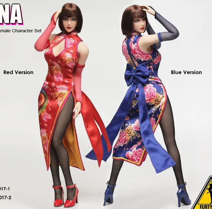 

1/6 scale figure doll clothing accesories dress with head sculpt for 12" Action figure doll Female Tekken ANNA,Not included body