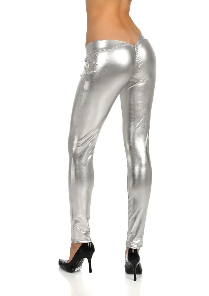 Хипстерские брюки цвета металлик, серебристый, золотой, сексуальные женские вечерние, блестящие, низкая посадка, брюки Капри, обтягивающие штаны, брюки в готическом стиле, панк