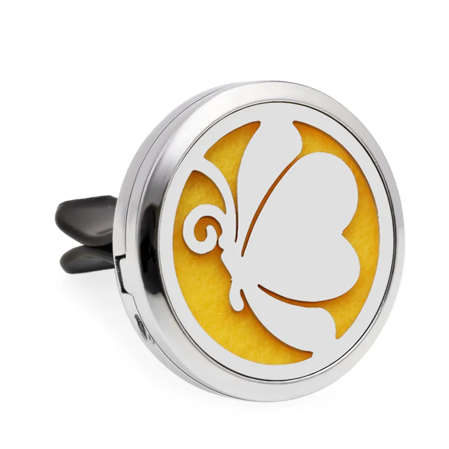 Несколько вариантов Любовь Сердце парфюм бабочка автомобиль медальон со светорассеивателем вентиляционные зажимы Эфирное масло Арома медальон Магнитный 10 колодки случайный - Окраска металла: HG364