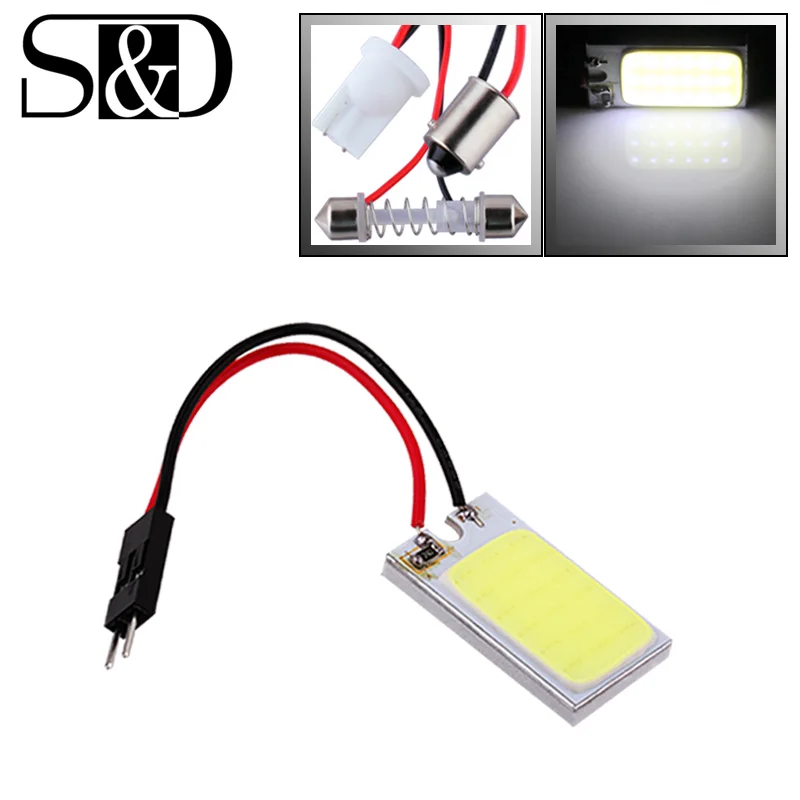 

10pcs w5w c5w LED T10 ba9s Led Bulbs COB 18 LED Car Panel Reading Light Festoon Dome Car Bulb Interior Lights Parking Lamp 12V