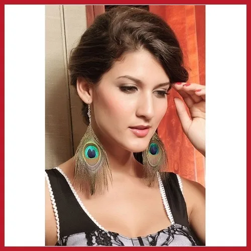 hottest dollarmee Classical Retro Peacock Feather Dangle Pendant Earring Lady Girl Hot Newest Fashion | Украшения и аксессуары