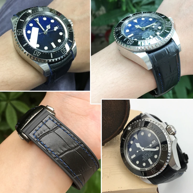 20mm 21mm Rubber Silicone Watch Bracelets With Nylon Watch Strap Fits for Role Daytona Submariner DEEPSEA GMT OYSTERFLEX Watch