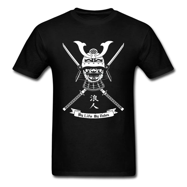 Chinese Character T Shirt Ronin Samurai Tshirt Online My Life My Rules 100% Cotton Crew Neck Brand Knight T-shirt - T-shirts - AliExpress