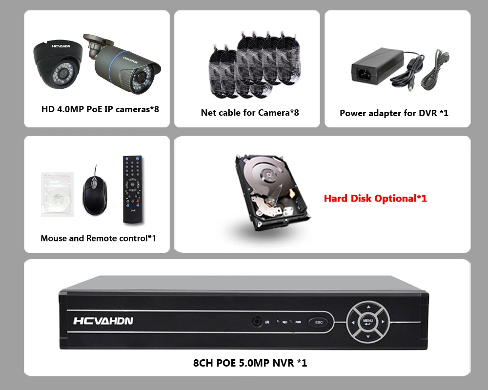 POE камера безопасности CCTV HD H.265 5.0MP 8CH NVR 2592*1520 4MP IP камера Крытый Открытый День/Ночь комплект видеонаблюдения