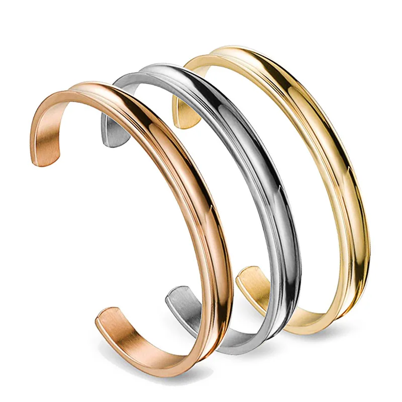 

Black Hair Tie Bracelets Rose Gold Color Silver Color Open Cuff Bangles For Women Men Jewelry Hand Accessories Adjustable