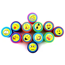 Дети мультфильм улыбающееся лицо штамп 12 шт./лот детей пользовательские пластиковые резиновые самоокрашивающиеся много стилей Stampers игрушки