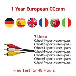 HD cccam Клайн CCcams 7 линий для Европы испанско-португальский Германия Польша Италия cccams спутниковый ресивер