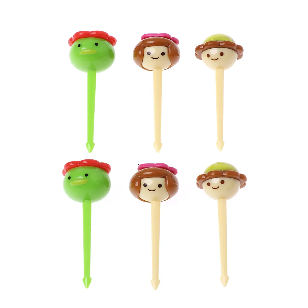 

Mini Kawaii Animal Farm Cartoon Fork Fruit Toothpick Sign Bento Lunches