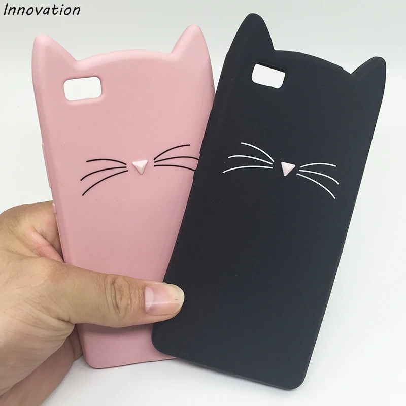

Innovation Capa For Huawei P8 P9 Lite Case Cute Cartoon Cat 3D Silicone Soft Back Cover Funda For Huawei P8 Lite 2017 Phone Case