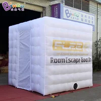 White Inflatable Cube Tent Oxford Cloth LED Light Inflatable Photo Booth 1
