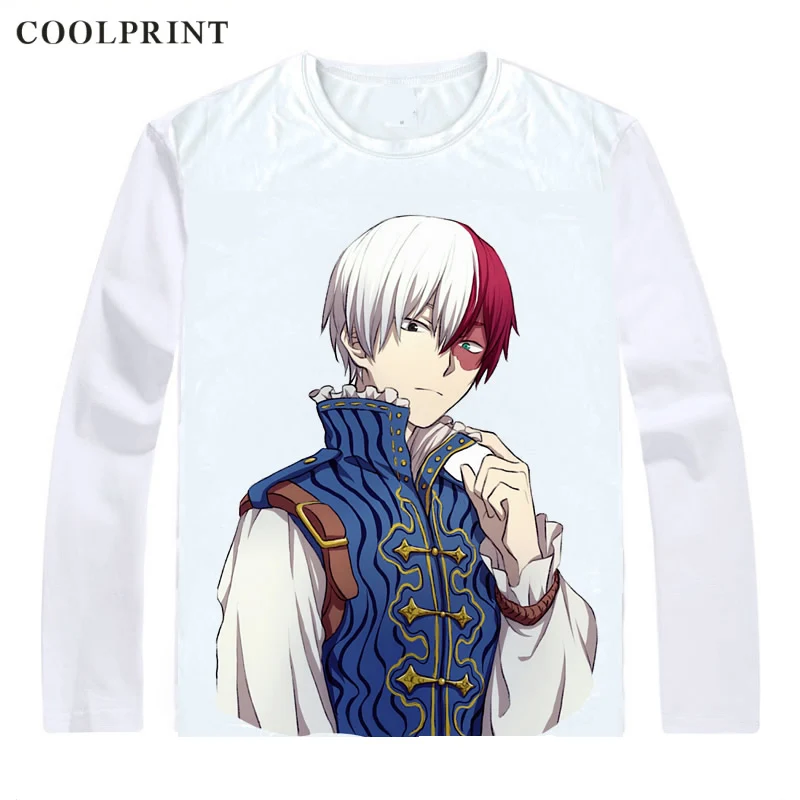 Футболка Todoroki Shouto мужская с принтом повседневная винтажная рубашка длинным