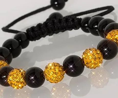 

New Style!10mm Hot White Micro Pave Disco Ball Beads Bangles black resin pearl Bracelet jewelry crystal