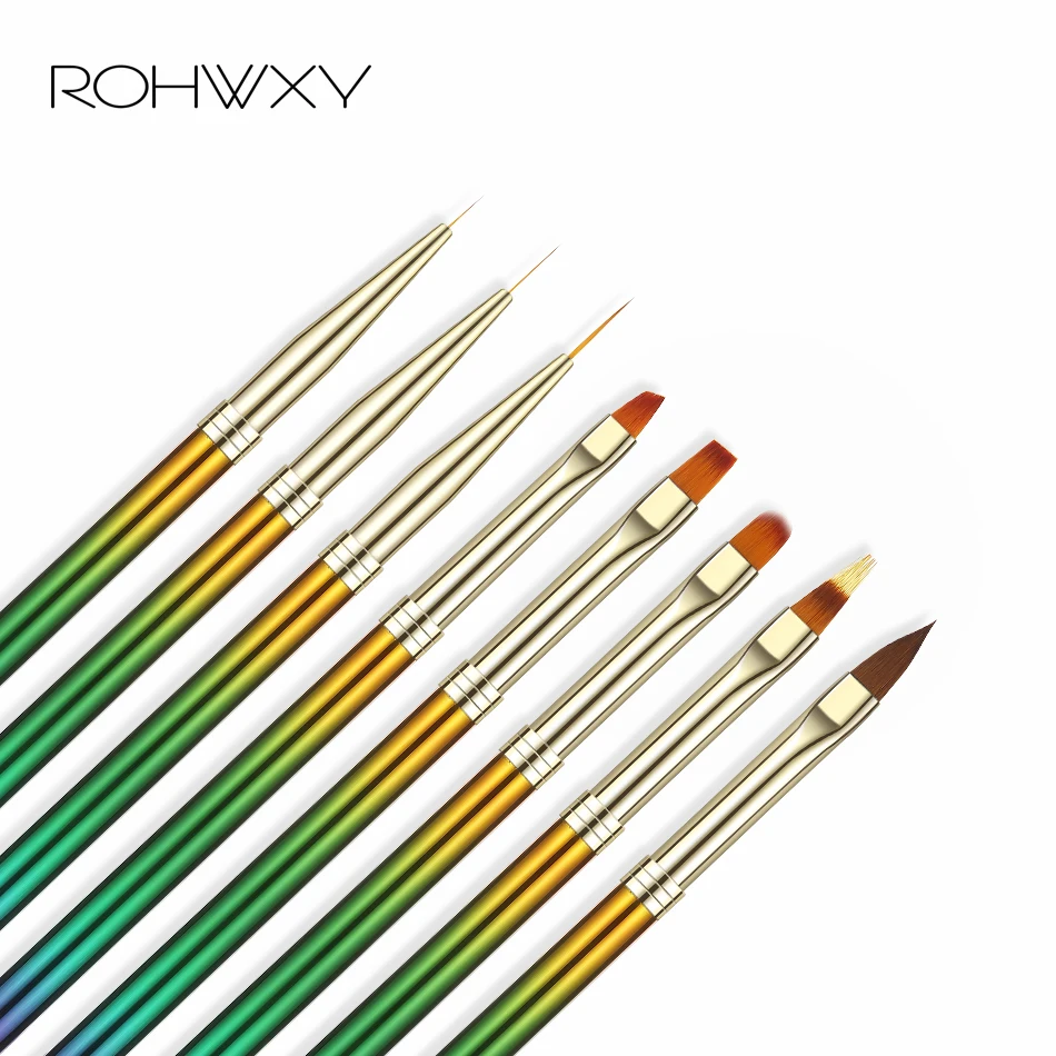 

ROHWXY Nail Brush For Manicure Acrylic Nail Art Brush For Nail Design Thin Liner Dotting Pen For Drawing UV Gel Varnish On Nails