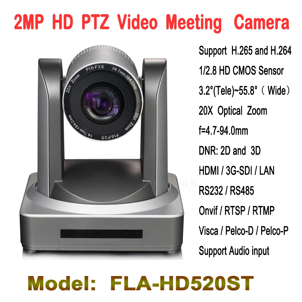 2.0 Megapixel 20x Zoom PTZ Video Conference Camera With HD SDI IP HDMI