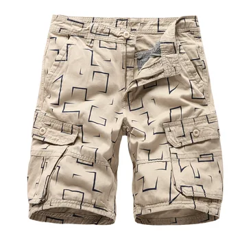 

2019 summer beach shorts men fashion plaid multi pockets cargo shorts men casual sports bodybuilding short pants men joggers
