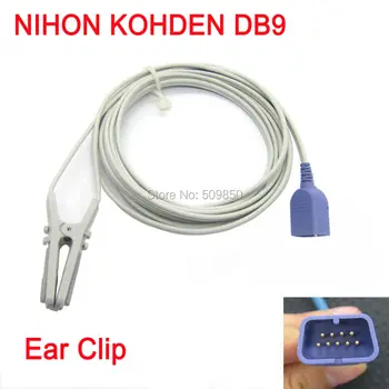 

Compatible nihon kohden DB9 long cable reusable child or adult ear clip oxygen sensor pulse probe