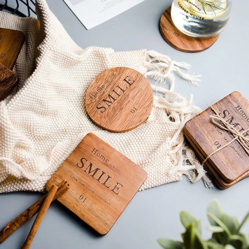 

Creative Nordic Style Wooden Cup Mat Natural Coaster Tea Coffee Mug Drinks Holder For DIY Crafts Party Kitchen Decoration