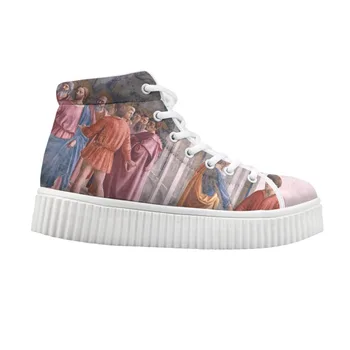 

Hot Sale Women's Casual Shoes Fashion Hidden Platform Boots Growing Sneakers Female High Top Height Increasing Breathable Flats