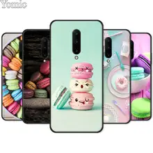 food for Macarons Biscuits Black Soft Case for Oneplus 7 7 Pro 6 6T 5T Silicone Phone Case for Oneplus 7 7Pro TPU Cover Shell
