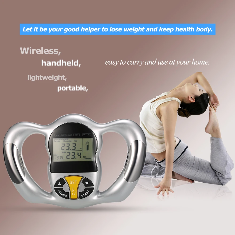 

Handheld Digital Body Fat Monitor With LCD Screen Health Analyzer BMI Tester Body Fat Meter Measurement Home Use