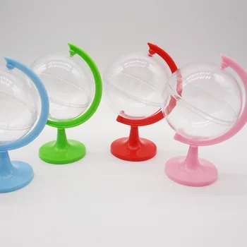 

12pcs Clear Plastic PVC Candy Boxes Terrestrial Globe Pattern Round Chocolate Candy Boxes Wedding Birthday Baby Shower Supplies