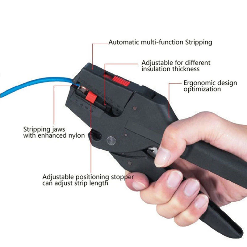 New  Black Automatic Wire Stripper Electrical Cable Insulation Stripping Pliers hand tools