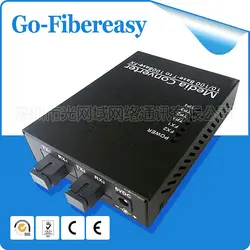 2 шт./лот 2FX/4TX BiDi 10/100 Мбит Оптическое Волокно Media Converter Одномодовый Симплексный 2 SC порт и 4 UTP RJ-45 разъем 40 КМ