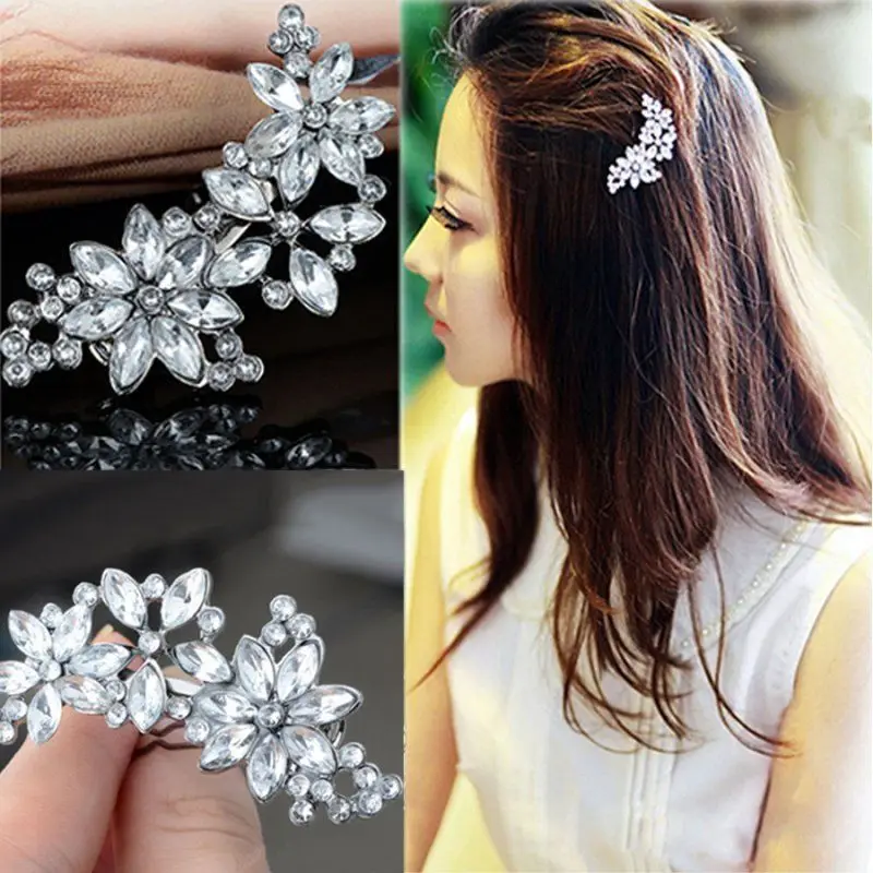 UK/_ RHINESTONE BIG BOWKNOT FLOWER HAIR CLIP HAIRPIN WOMEN HAIRCLIP HEADWEAR NICE