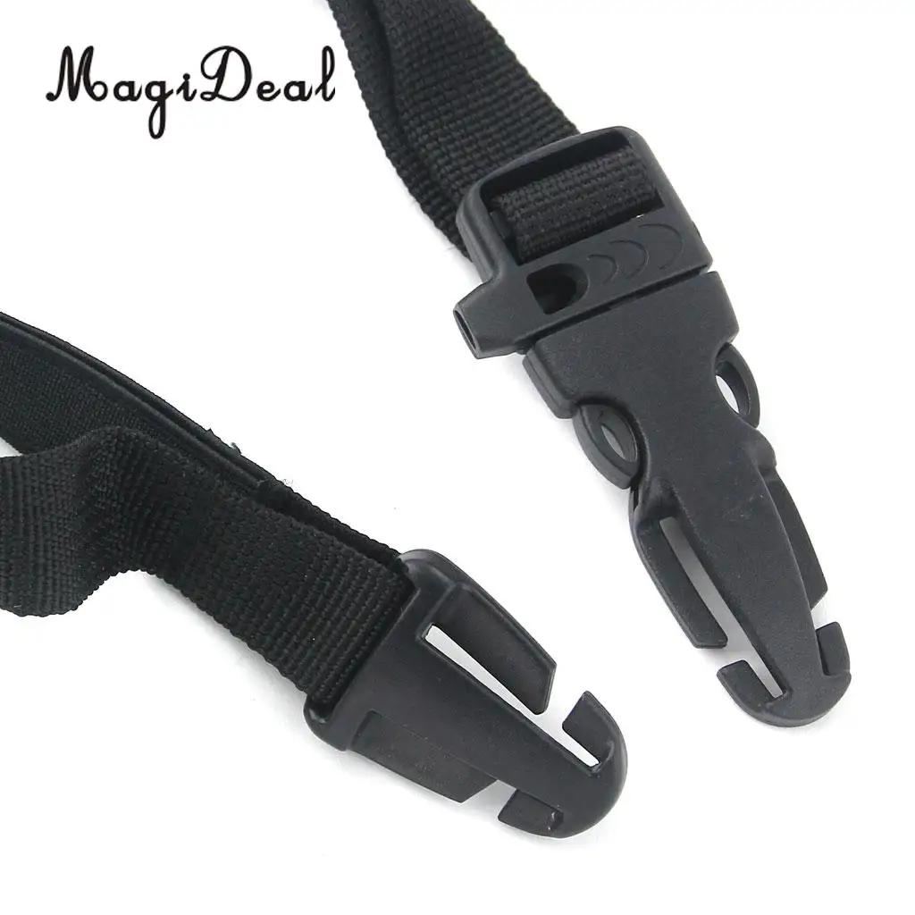 MagiDeal Adjustable Backpack Webbing Chest Strap with Whistle Buckle Black for Climbing Hiking Kayaking Canoeing Boating Acces