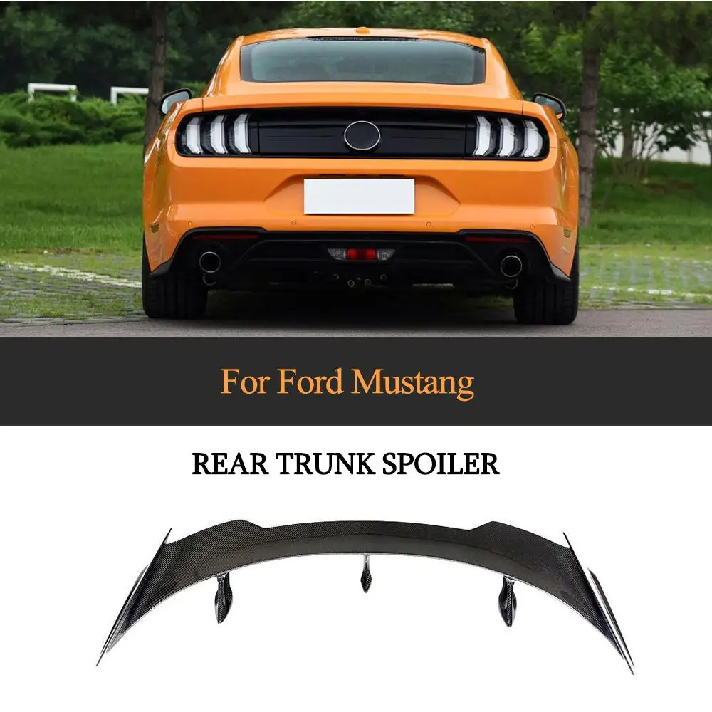 

For Ford Car Rear Trunk Lip Spoiler for Ford Mustang Coupe 2015 - 2019 Carbon Fiber Rear Wing Spoiler