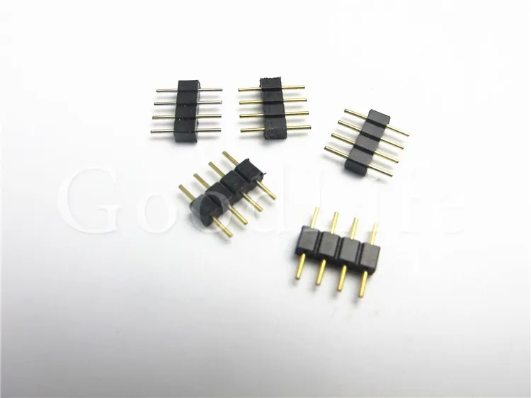 4pin RGB Разъем, 4 pin игла, мужской тип двойной 4pin, небольшая часть для Светодиодные ленты светильник RGB 3528 и 5050 полосы 10 шт./лот