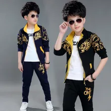 Осенний комплект одежды для мальчиков 5-12 лет с китайским драконом, хлопковая куртка+ штаны, спортивный костюм, комплекты одежды для мальчиков, новинка