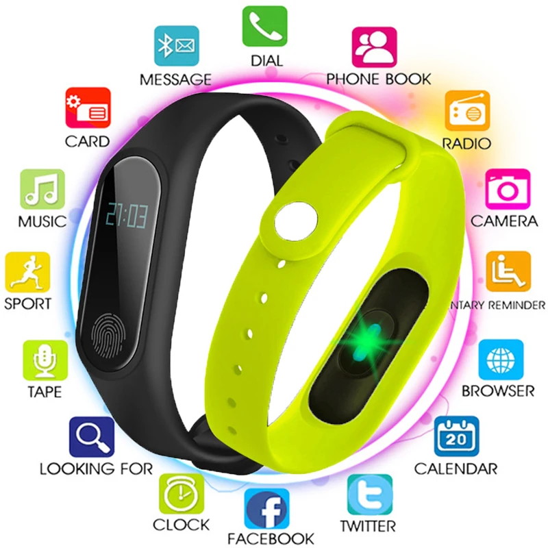 

Cheap M2 Smart Band Fitness Bracelet Heart Rate Monitor Watch Smartband Activity Tracker For IOS Xiaomi Honor PK Mi Band 2/3/4