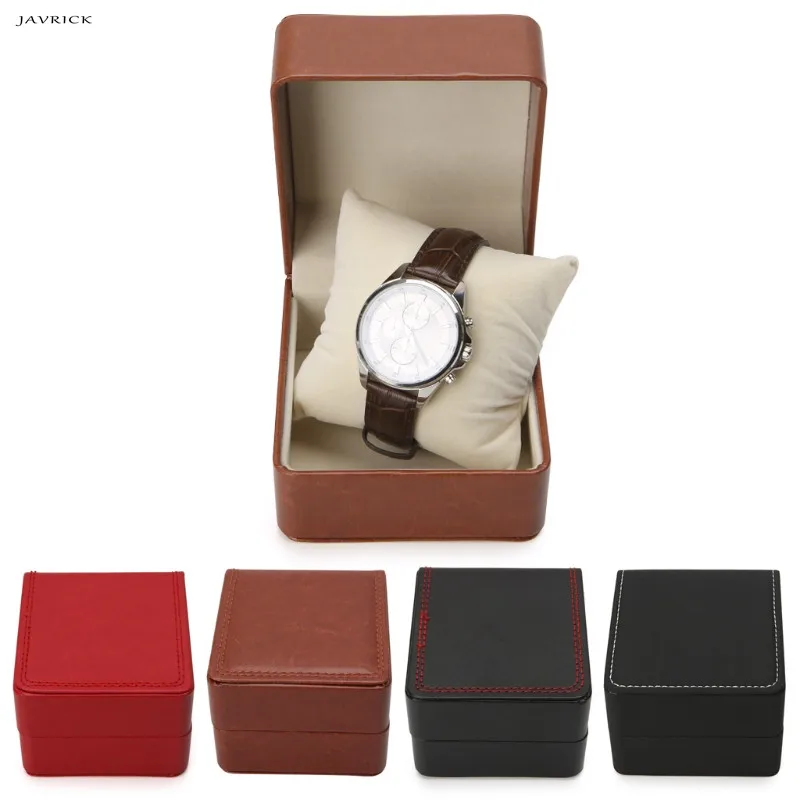 

JAVRICK Luxury Faux Leather Watch Box Bracelet Bangle Pillow Cushion Display Holder Case New