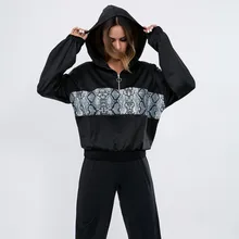 Толстовка для занятий бегом спортивная куртка рубашки с длинными рукавами Толстовка фитнес женские, для спорта, йоги спортивная одежда змея сшивание с капюшоном свитер