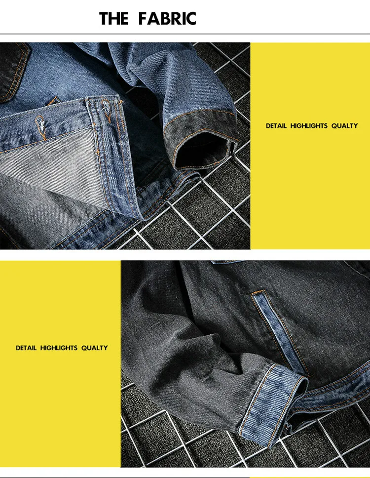 YASUOGJI, новинка, осень, хип-хоп, модная, пэчворк, Мужская джинсовая куртка, молодежный дизайн, уличная куртка для мужчин, плюс размер, джинсовая мужская куртка