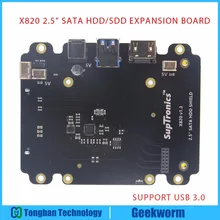Raspberry Pi 3 Model B SATA HDD/SSD Storage Expansion Board X820 USB 3.0 Expansion Board Compatible with 2.5 inch SATA HDD/SSD