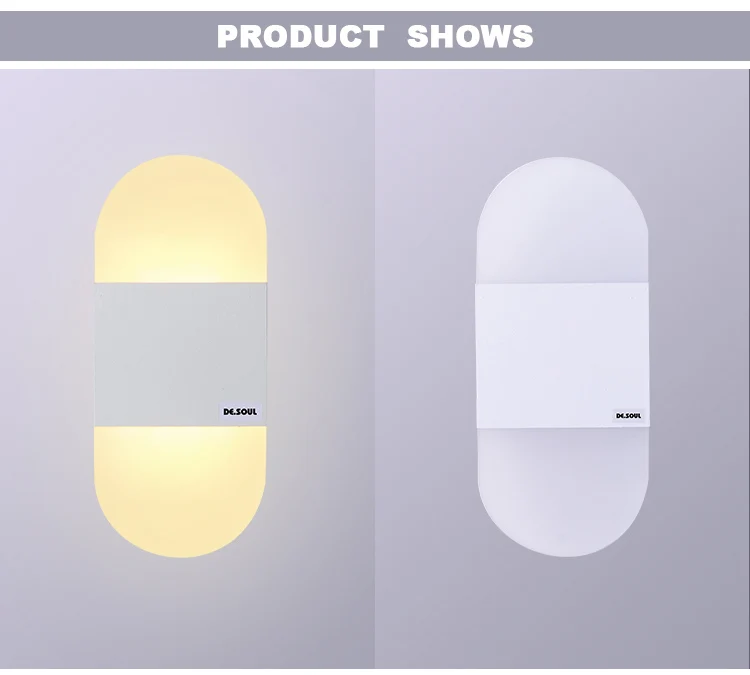 DE.SOUL Sconce Modern Minimalist LED Acrylic bedside lamp Wall Lamp 85-265V AC Bedroom Corridor Staircase Indoor Wall Lights 05