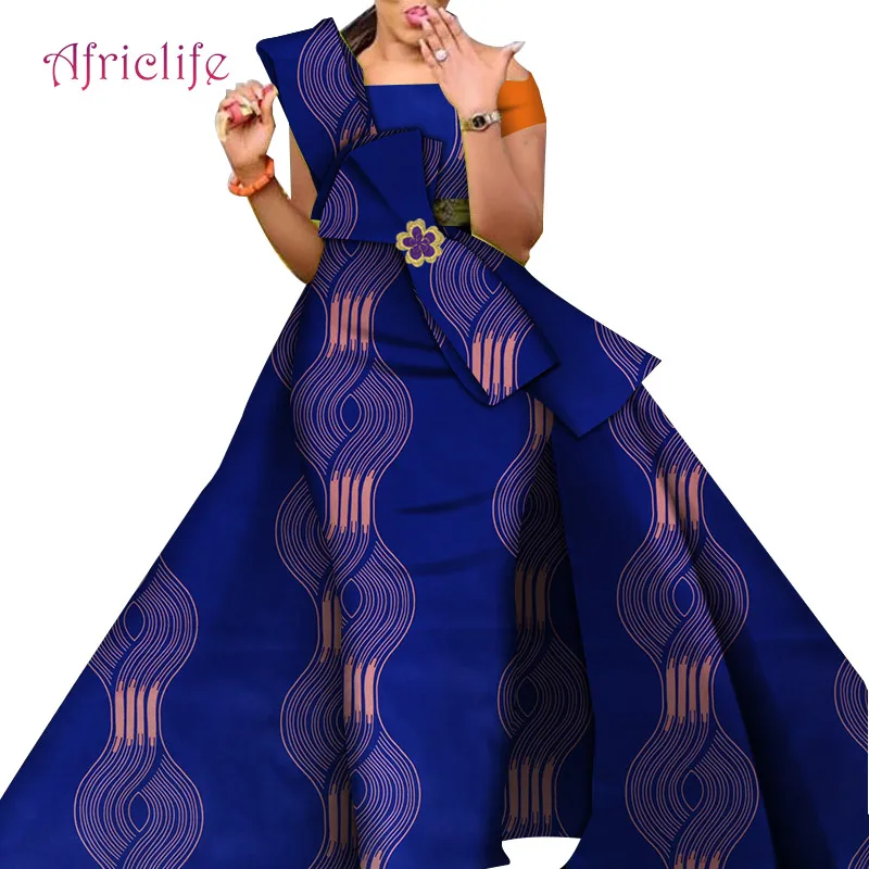 

2020 Newest Design Danshiki Traditional Skirt Fashion Fabric 100% Cotton African Bazin Fabric Dresses for Women WY4630