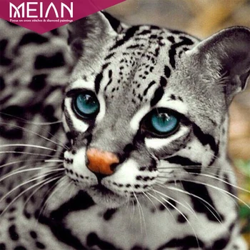 

5d diy diamond "big eye leopard" pattern Cross Stitch diamond painting animal embroidery beads patterns picture with rhinestones